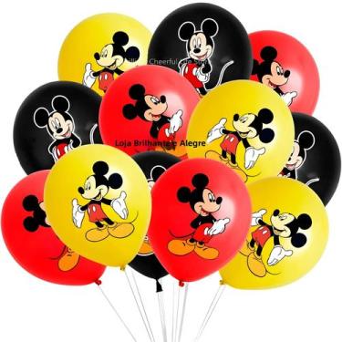 Imagem de Balões De Látex Vermelhos E Pretos Do Mickey Mouse Da Disney, 12 Poleg