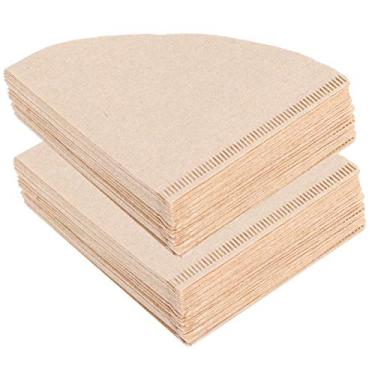 Imagem de Coador de café, papel de filtro cru, sem sabor, 80 peças de papel de filtro de cafeteira em forma de cone para escritório em casa (V01 [servindo para 1-2 pessoas])