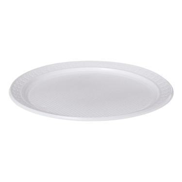 Imagem de Prato de Plástico Descartável Branco Ø 26cm Raso com 10 Unidades Kerocopo