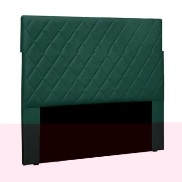 Imagem de Cabeceira Casal 1,40m Tàzio Veludo Verde Gran Belo