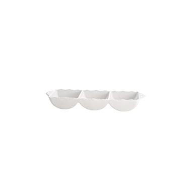Imagem de PETISQUEIRA TRIPLA PORCELANA DURABLE PORCELAIN ALTO RELEVO 33x10x5cm