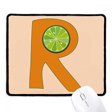 Imagem de Mouse pad R Alphabet Orange Fruit com borda costurada Tapete de borracha para jogos