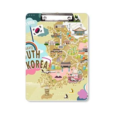 Imagem de Mapa da Coreia do Sul Amor Prancheta Pasta, Bloco de Escrita Placa de Apoio A4