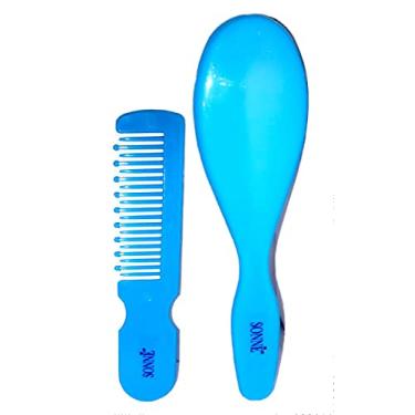 Imagem de Sonne Kit Pente E Escova De Cabelo Para Bebê Azul