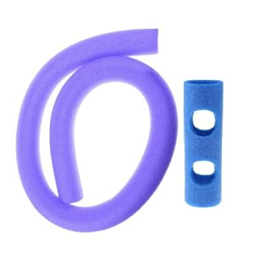 Imagem de rockible Macarrão de piscina flutuante com junta de conexão, macarrão de piscina com tubo de espuma para crianças e adultos, Roxo 2 Furos