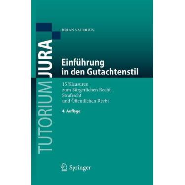 Imagem de Einführung In Den Gutachtenstil - Springer Nature