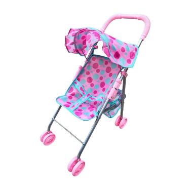 Imagem de Carrinho De Boneca Passeio Divertido Com Cobertura - Dm Toys