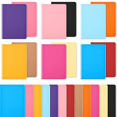 Imagem de Coopay Pacote com 24 cadernos de bolso coloridos a granel tamanho A6 conjunto de viagem pautado assunto bloco de anotações, caderno de anotações, diário para crianças, viajantes, estudantes e