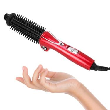 Imagem de Escova de cachos de cabelo, escova quente dobrável de 2,5 cm de cerâmica turmalina iônica, modelador de cachos profissional antiqueimadura instantânea para todos os tipos de cabelo (Reino Unido)
