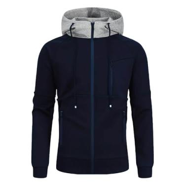 Imagem de Roupas masculinas básicas com capuz moletom masculino manga longa inverno outono 2024, U-832 azul-marinho, GG