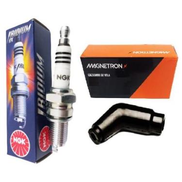 Imagem de Vela Iridium Honda Nxr 150 2003 2004 2005 + Cachimbo Ngk - NGK / MAGNE