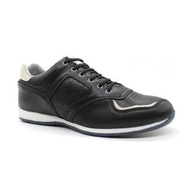 Imagem de Sapatenis Masculino Casual em Couro com Elástico NE-5695 - Calce Com E