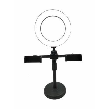 Imagem de Ring Light de Mesa Tripé Com 2 Suporte Celular Portátil Ws-868 - Kingl