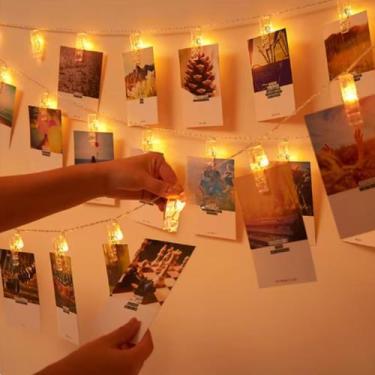 Imagem de Varal De Fotos Cordão Led 10 Prendedores Decoração 110/220v - 01Esport