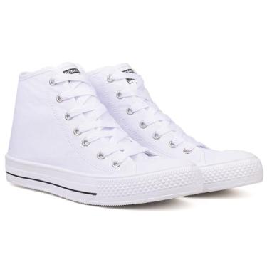 Imagem de Tenis Casual Feminino Botinha Cano Médio CM Shoes Coleção Moda Leve Confortável e Estiloso (BCO, BR, Adulto, Faixa Numérico, 35, 36)