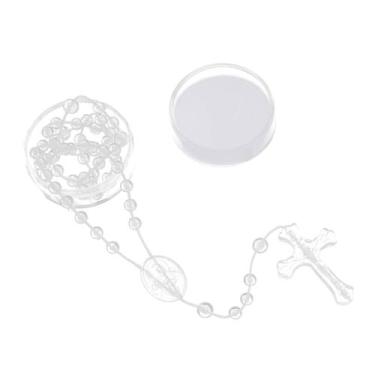 Imagem de Terço de Nylon Plástico com estojo - Lírio do vale, Transparente