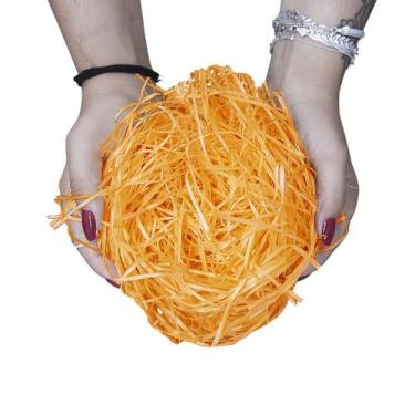 Imagem de Palha Madeira Colorida Natural Decorativa para Cestas 100g Artesanato 