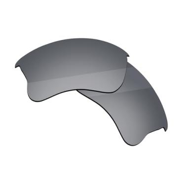 Imagem de Boldbright Lentes de substituição compatíveis com óculos de sol Oakley Flak Jacket XLJ OO9009 - Revestimento espelhado de titânio