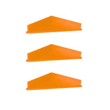 Imagem de Trio prateleiras canto em MDF Kit com 3 prataleiras cantoneira - Eraum