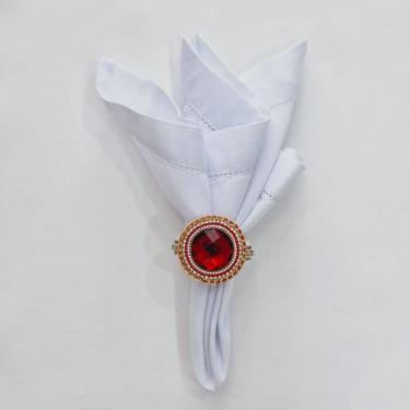 Imagem de Porta Guardanapo Medalhão Brilho - Decor Madame Blue, Vermelho