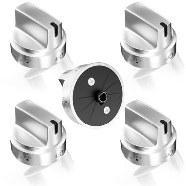 Imagem de WB03x24818 Puxador de fogão a gás para substituição de maçanetas GE Stove, substituições de botão de fogão de aço inoxidável premium para maçanetas de fogão a gás GE, puxadores de substituição de