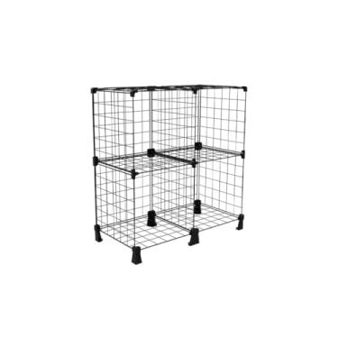 Imagem de Estante Organizadora de Livros e Discos de Vinil LPs com Nichos 40x40cm Prateleira Multiuso Livreiro de Aço Ideal para Roupas (Preto, 4 Nichos (85x80x40cm))