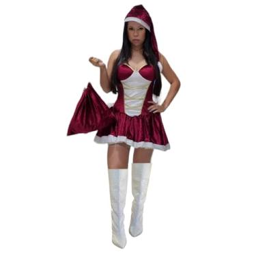 Imagem de Jade Fashion, Fantasia Mamãe Noel Veludo Luxo Adulto TAMANHO:P