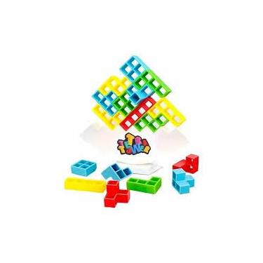 Imagem de Jogo Interativo de Equilíbrio Caiu Perdeu Tetra Tower Brinquedo Didático Montessori 16 Peças