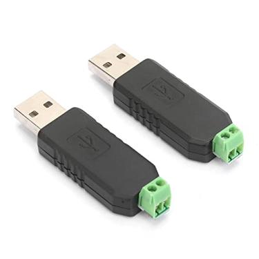 Imagem de Módulo Adaptador Conversor Usb para Rs485, 2 Peças Alimentado por Porta Usb, Display Led, Leitura e Escrita de Dados Plc