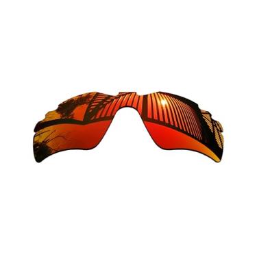 Imagem de MYCOURAG Lentes de reposição polarizadas com proteção UV para óculos de sol Oakley Radar Path - Vermelho Fogo Revestido Espelhado Polarizado