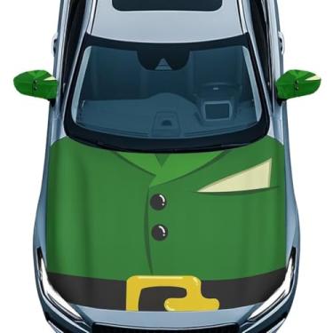 Imagem de Pirexcny Capa protetora de capô de carro verde Dia de São Patrício e capa de espelho lateral do carro conjunto de 3 capas protetoras de capô de carro fáceis de instalar capas laváveis para carros