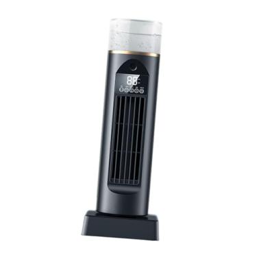 Imagem de XLWLLNJ Ventilador de torre para quarto com umidificador Ventilador de mesa 6 velocidades de vento para quarto, Preto