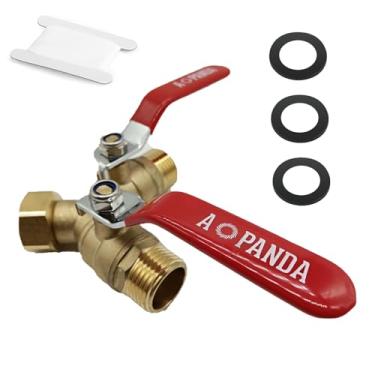 Imagem de AOPANDA Divisor de mangueira de jardim de 2 vias, conector divisor de mangueira de fluxo total ao ar livre, válvula Y rosca direita de 3/4 polegadas (vermelho)