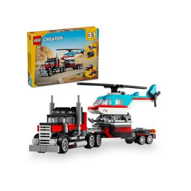 Imagem de Blocos de Montar - Creator 3 em 1 - Caminhao Plataforma com Helicoptero LEGO DO BRASIL
