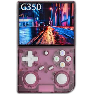 Imagem de Console de jogos portátil retrô G350, sistema Linux, cartão TF 64G, jogos 4371, tela IPS de 3,5 polegadas, WiFi, Bluetooth 4.2, saída HDMI, bateria de 3200 mAh (G350-Rosa-NOVO)