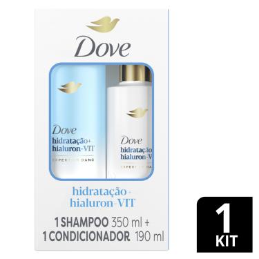 Imagem de Kit Shampoo 350ml + Condicionador 190ml Dove Hidratação + Hialuron-VIT