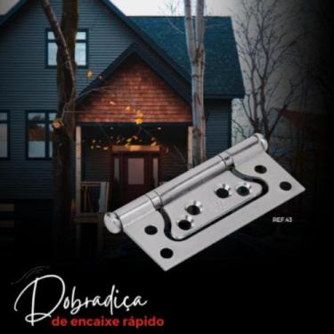 Imagem de Kit 3 Dobradiças de Sobreposição com anel Malher Inox 304 - MAHLER INO