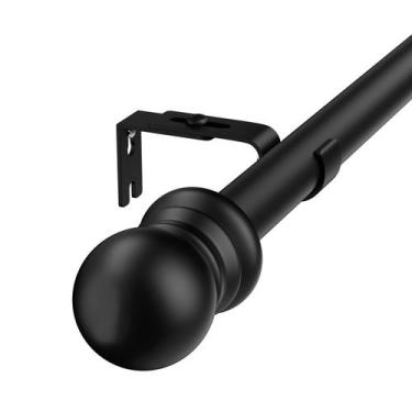 Imagem de Varetas de cortina HOSKO pretas de 1 polegada para Windows de 168 a 36