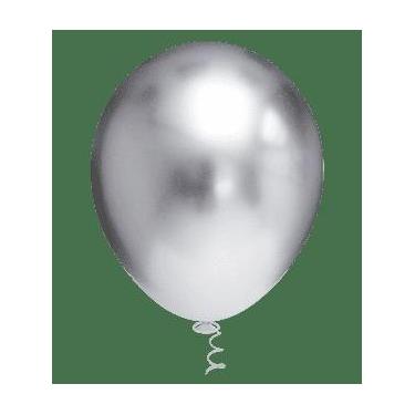 Imagem de BALÃO LISO REDONDO - PIC PIC Nº16 - PRATA - Pacote com 12 unidades