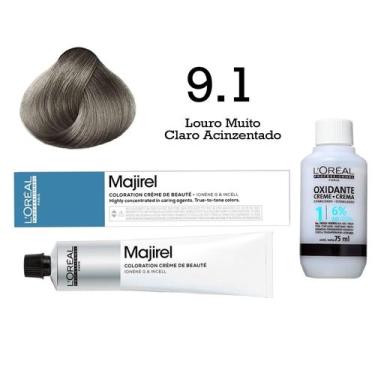 Imagem de Coloração Majirel 9.1 Louro Muito Claro Acinzentado+ Emulsão Oxi 20 Vo