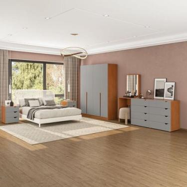 Imagem de Conjunto com Guarda-roupa, Cômoda com Espelho e Gaveteiro Porto - Poli