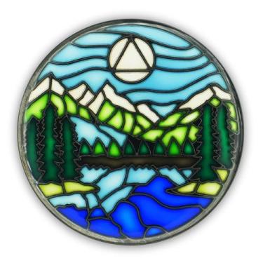Imagem de Sobriety Coin The Token Shop Stained Glass AA Coin Serenity