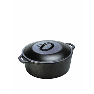 Imagem de Lodge Forno holandês de ferro fundido de 7 litros – Feito nos EUA, pré-temperado, livre de PFAS e não tóxico, tratado termicamente, compatível com indução, tampa de auto-alinhamento, panela multiuso