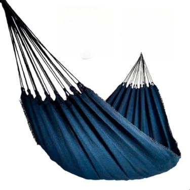 Imagem de Rede de Dormir Descanso balanço Casal Tecido Algodão 3.60m x 1.40m(Rede Descanso Casal Azul,Kit Com 1 Unidade)