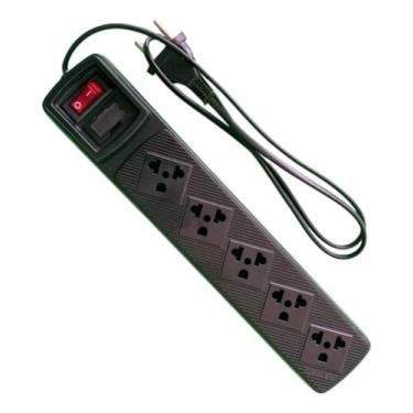 Imagem de Extensão 5 Tomadas e Cabo de 5 metros Bivolt Com Proteção E Cabo Longo