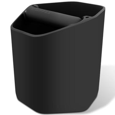 Imagem de LCZNXJJY Caixa de café expresso, caixa de café de 1,8 L com barra de borracha e base antiderrapante, lixeira de café expresso absorvente de choque, recipiente de plástico reutilizável para bancada de