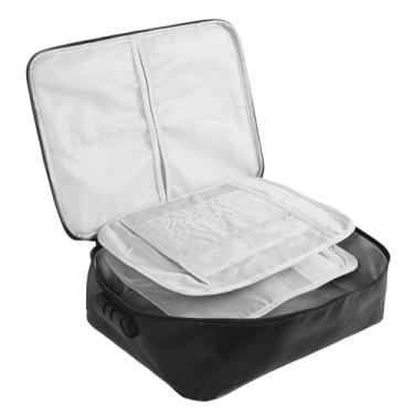 Imagem de Bolsa de armazenamento de documentos com trava, organizador de documentos à prova de fogo com fechadura, caixa de documentos à prova d'água com isolamento térmico, organizador de arquivos, caixa de