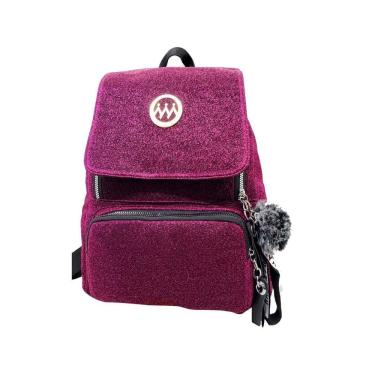 Imagem de Mochila Moda Com Glitter Fashion + Pompom Xfp2064