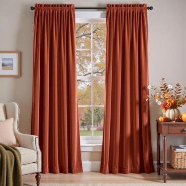 Imagem de Cortinas Lazzzy Velvet Blackout Thermal, cortinas de janela de 214 cm