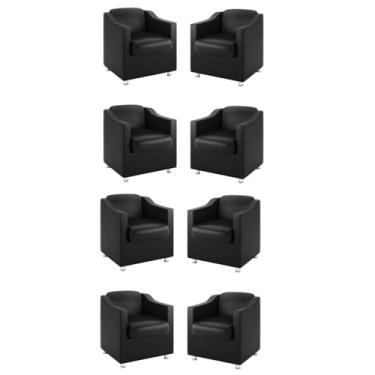 Imagem de Kit 8 Poltronas para Recepção Consultorio Médico – Balaqui Cor:preto